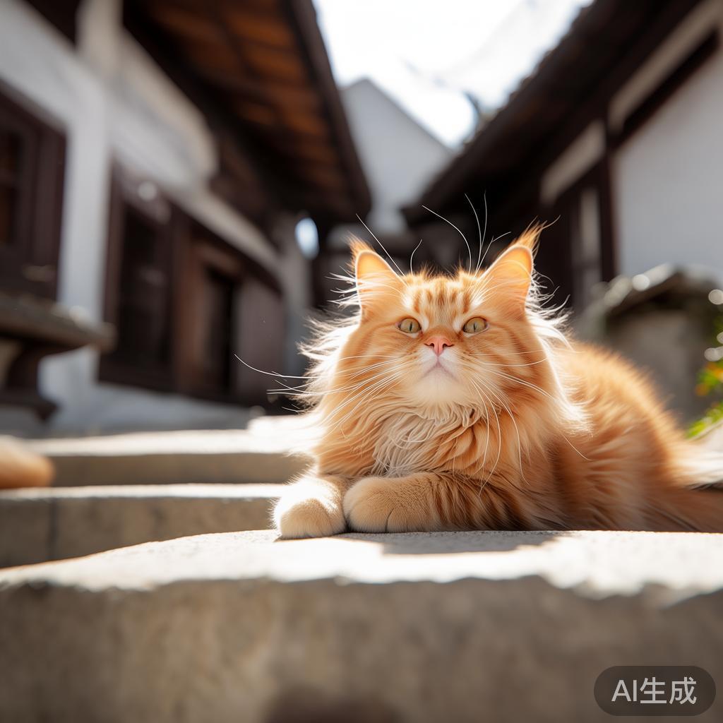 上周末周边游订了间山景民宿，结果孩子只惦记院子里那只猫