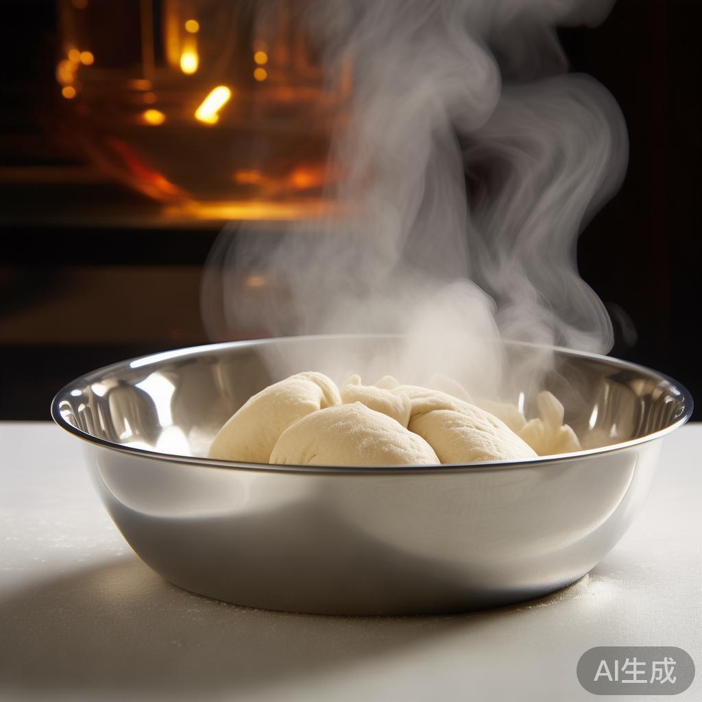 南方冬天没有暖气面团发酵慢？烤箱加碗热水1小时发满盆