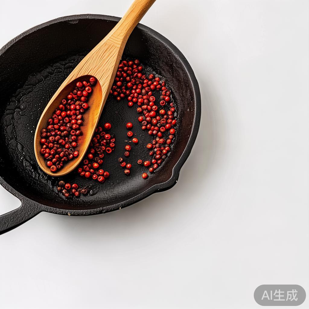 调料盒里的花椒放半年没味了,锅里干焙一下能救回来